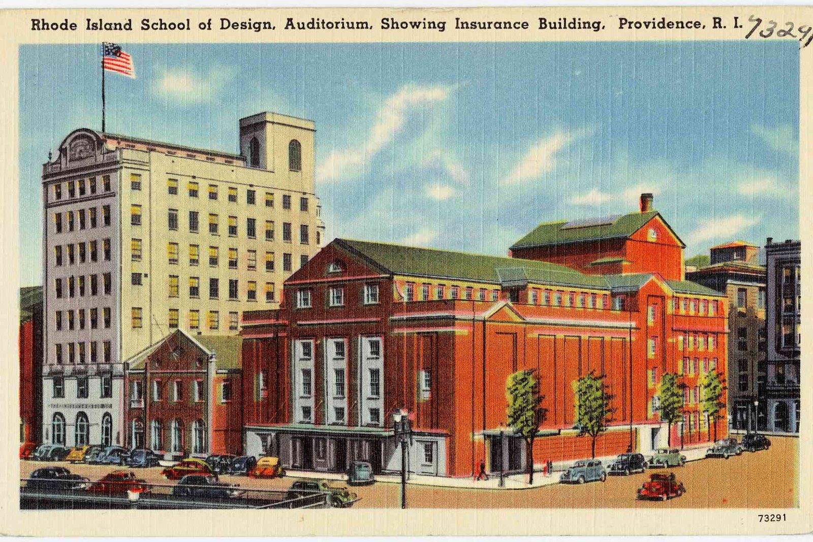 Rhode Island School of Design Postcard Image showing Auditorium